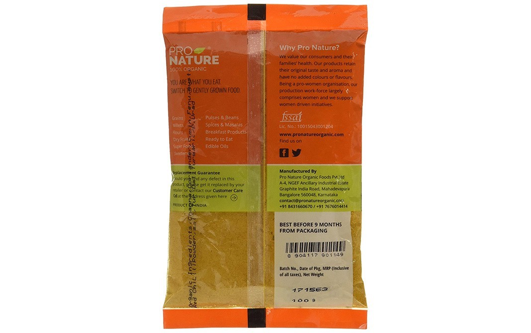 Pro Nature Organic Sambhar Powder    Pack  100 